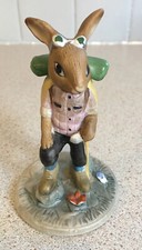 Vintage Salco Backpacking Rabbit Figurine Pottery Sunglasses Hiking Camping picture