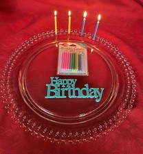Candlewick Birthday Candle Platter 13.5” Elegant Glass USA -Rare Find- picture