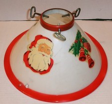 Vintage NOMA / GLOLITE Lighted Santa Christmas Tree Stand fr picture