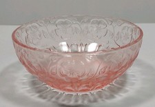 Vtg Jeanette Glass Pink Depression Bowls One 7.5 one 4 1/4 Wild Rose Bowls Z1(7) picture