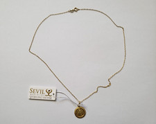 SEVIL Gold Plated Sterling Silver Virgin Mary Lady of Guadalupe Necklace Italy picture