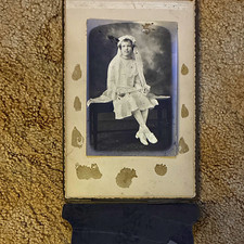 Antique Albumen Cabinet Card B&W Child Portrait Photograph Original 1850-1899 picture