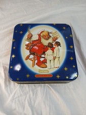 Vintage 1999 Norman Rockwell Christmas Tin Snickers Holiday Santa Decor 1947 picture