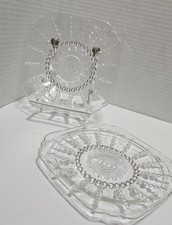 Vintage Federal Glass Columbia Clear Bread Plate Qty. 2 picture