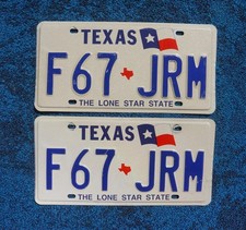 1998 TEXAS License Plate Plates PAIR / SET picture