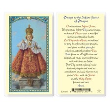 Prayer to the Infant of Prague -Laminated Holy Card E24-107 picture