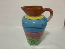 Vintage World Bazaar Terra Cotta Pitcher Beautifully Painted picture