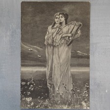 MUSIC lira girl ancient chitons Tsarist Russia postcard 1909s by KOTARBINSKY🎶 picture