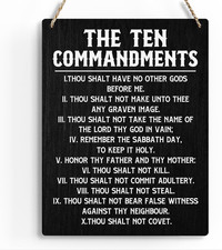 Inspirational Bible Verses Ten Commandments Wall Decor Christian 10 picture