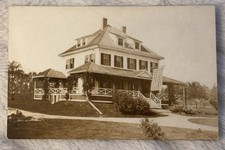 Antique Grand Victorian Unidentified House On The Hill 1910s RPPC Rare Postcard picture