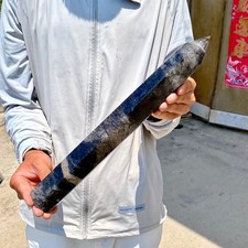 3.2LB Natural black hair crystal, white crystal pillar, quartz crystal picture