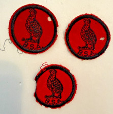 Vintage BSA Boy Scout Game Bird Patches Red Black Embroidered Lot of 3  picture