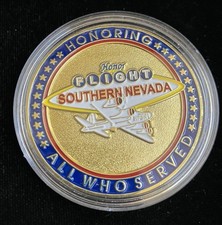 Honor Flight 2 Inch Challenge Coin Southern Nevada Honoring All Who Served picture