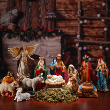 12 Pcs Nativity Sets for Christmas Indoor,7 Inch the Life Christmas Nativity Sce picture