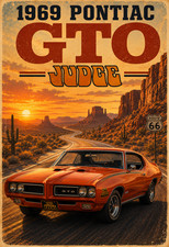 1969 Pontiac GTO Judge Vintage Style Poster Classic Muscle Car Wall Art 13x19 picture