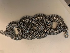 vintage estate CHUNKY STATEMENT RHINESTONE BRACELET picture