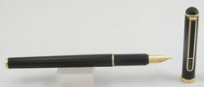 Pilot Cherry Black/Grey & Gold Fountain Pen - Fine Nib - 1980's - New-Old-Stock picture