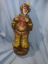Vintage 18.5’’ Progressive Art Painted Clown Figurine Circus Decor 1967 picture