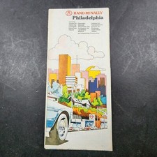1980s Rand McNally Vintage Folding/Fold Out Travel/Road Map-Philadelphia PA picture