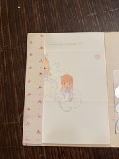 Vintage Precious Moments Stationery Set, Angel Writing Paper with Seals, Psalm 1 picture
