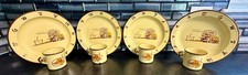Vintage Monterrey Western Ware 8 Pc Enamelware Set Cowboy Plates Mugs Mexico picture