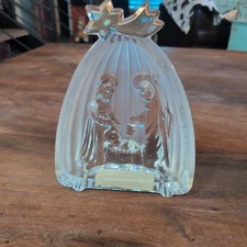 Mikasa Holy Family Frosted Fluted Glass Nativity Sculpture Germany Beautiful picture