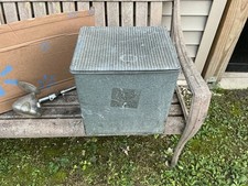 vintage galvanized, metal porch, milk box cooler picture