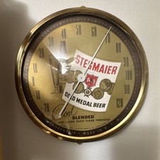 Stegmaier Gold Medal Beer Advertising Sign Wall Thermometer Gold Brown 1953 picture
