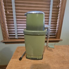 Sears Swing Away Avocado Green Manual Hand Crank Ice Crusher VTG Retro Suction picture