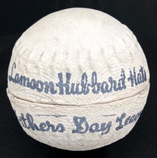Antique 1890s Millinery Advertising Paper Mache Baseball Lamson Hubbard Hats picture