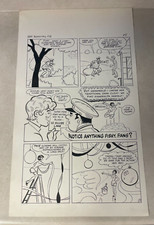 Bunny #16 original art 1970 BIG GROOVE PARTY POSTMAN DELIVERS ESMERALDA HIPPIE picture