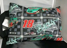 Nascar Themes Number #18 pillow W/ Handle  15 x 11 Mens Boys Black New picture