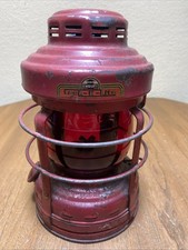 Embury Luck-E-Lite No 25 Lantern Red Globe Lantern 9” Warsaw NY USA VTG picture