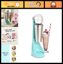 Electric Milkshake Maker & Drink Mixer - 2-Speed, 16oz Stainless Steel Cup, Aqua picture