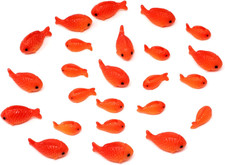 24PCS Cute Resin Red Goldfish Miniature Figurine Mini Goldfish Micro Landscape D picture