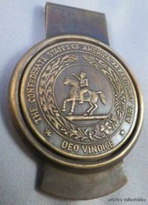VINTAGE STYLE 1800S CSA CONFEDERATE STATES OF AMERICA MONEY CLIP BRASS Rebel USA picture