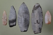 5 Stone/Obsidian Projectile Preforms picture