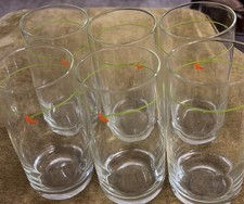Vintage Corelle Coordinates Wildflower Pattern Glass Tumblers 16 Ounce Set of 6 picture