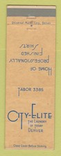Matchbook Cover - City Elite Laundry Denver Colorado picture