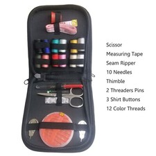 Black Mini Sewing Kit Portable Sewing Kit Home Travel Sewing Box Sewing Tools picture