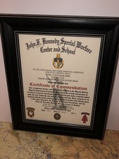 J.F.K. / SPECIAL FORCES/WARFARE ~ CERTIFICATE OF COMMENDATION (COMMEMORATIVE) picture