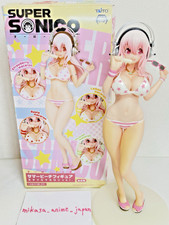 TAITO Super Sonico Summer Beach Figure Strawberry Macaron Bikini Discolored Rare picture