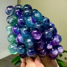 2.7LB Natural purple-green fluorite grape shape Crystal Madagascar mineral picture