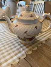 Large White Latticed Teapot - Crown Dorset Staffordshire picture