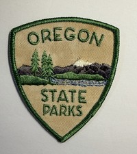 VINTAGE OREGON STATE PARKS DEPT PATCH TREES MOUNTAIN #KOR1 picture