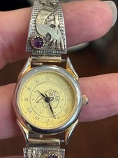 Vintage RB R Benally Navajo 12k gold filled And Sterling Silver ladies watch picture