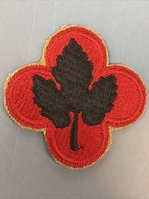 VINTAGE WWII 43RD INFANTRY DIVISION CLASS A PATCH RED WITH BLACK LEAF picture