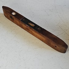 Vintage Stanley No. 259 Carpenter Tool Wooden Torpedo Bubble Level picture