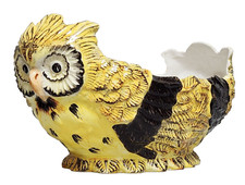 Large Majolica Ceramic Owl Planter Pot Jardiniere Capri Italy 15