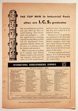 I.C.S. Vintage Magazine Ad International Correspondence Schools 1950s Education picture